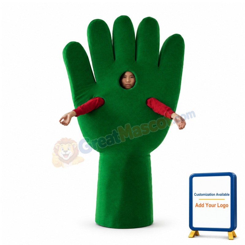 Deluxe Green Hand Lightweight Mascot Costume For Adult