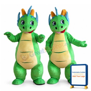 Lovely Green Chinese Dragon Lightweight Mascot Costume For Adult