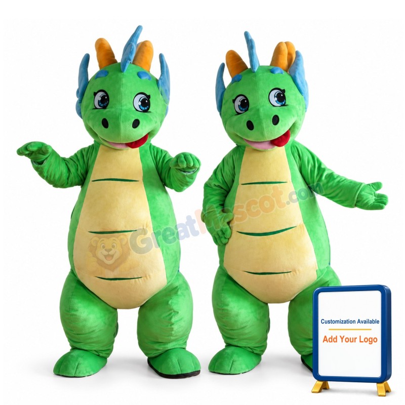 Lovely Green Chinese Dragon Lightweight Mascot Costume For Adult