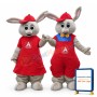 Adult Plush Brown Couple Rabbit Mascot Costume