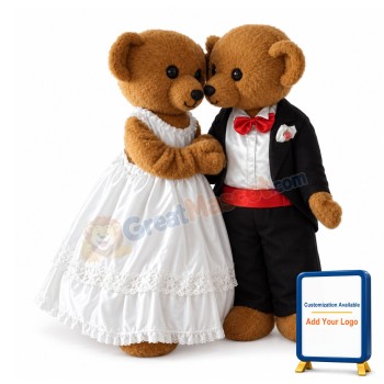 Wedding Teddy Bears Mascot Adult Costume