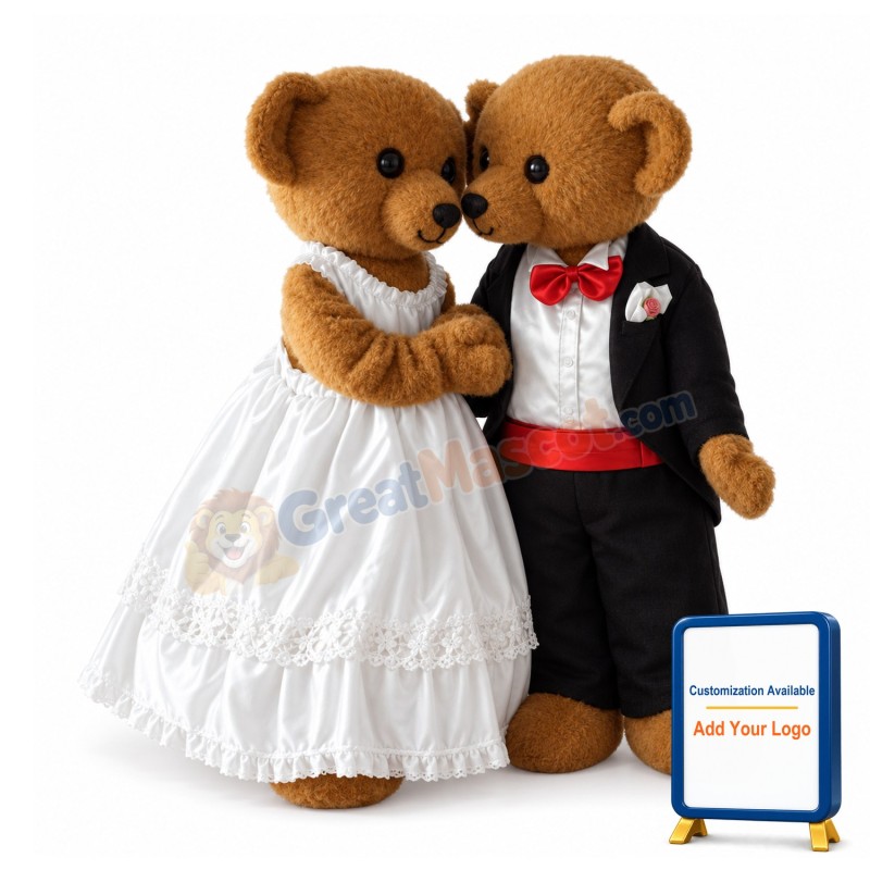 Wedding Teddy Bears Mascot Adult Costume