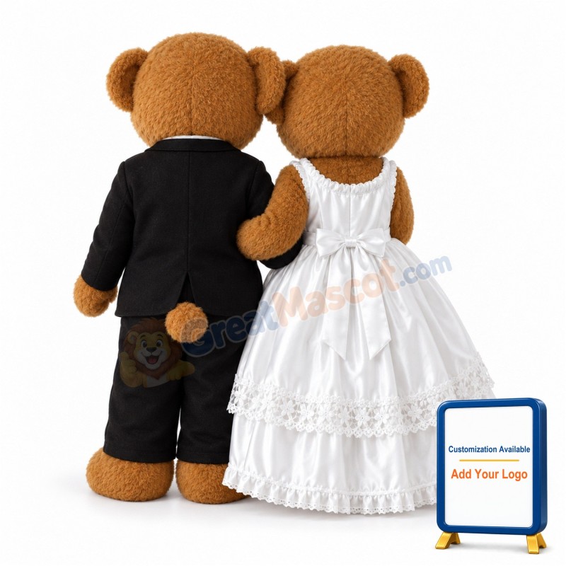 Wedding Teddy Bears Mascot Adult Costume