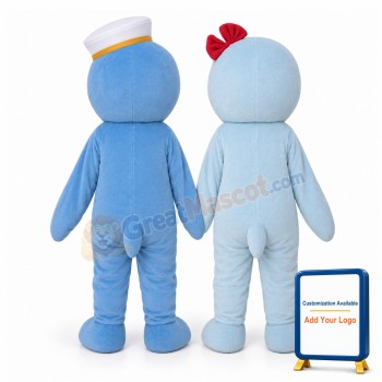 Cute Cartoon Couple Dolphins Mascot Adult Costume
