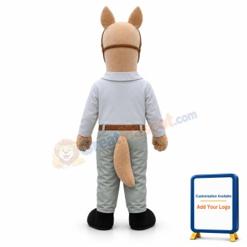 Farm Beige Horse Mascot Adult Costume