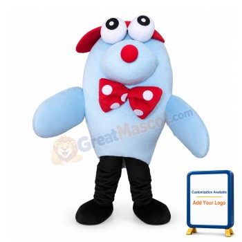 Cute Cartoon Blue Dolphin Mascot Adult Costume