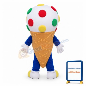 Deluxe Cartoon Ice Cream Cone Mascot Adult Costume