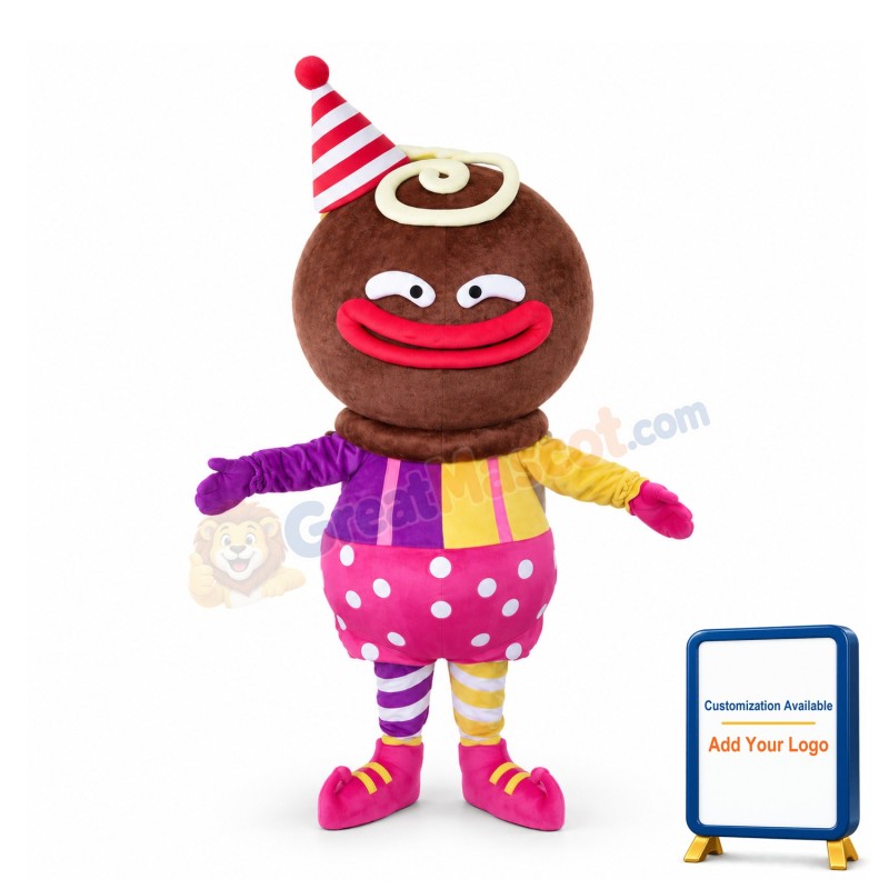 Clown Gingerbread Man Mascot Costume