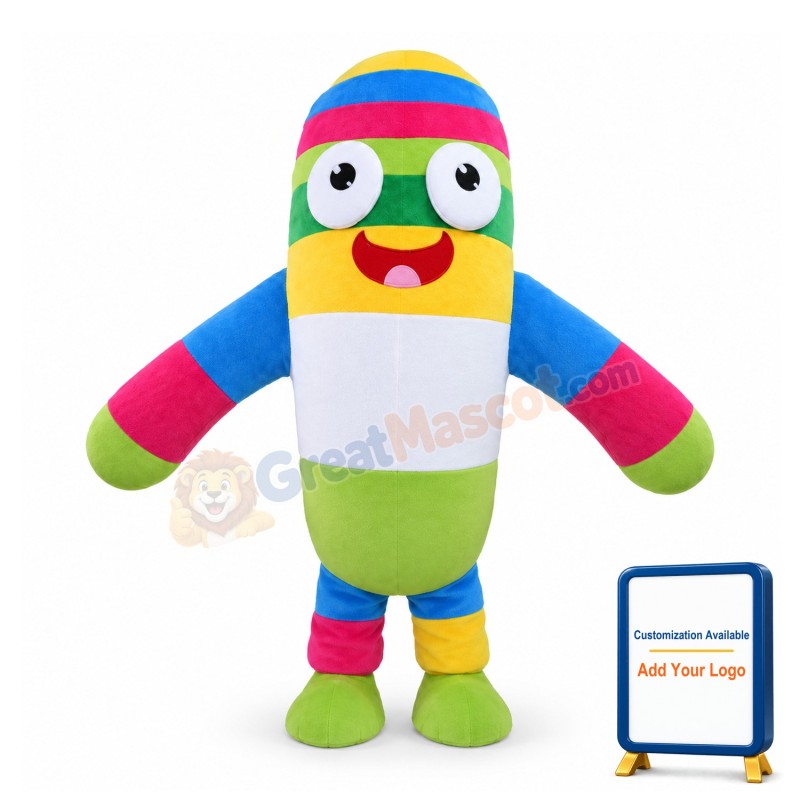 Cartoon Colorful Caterpillar Mascot Adult Costume