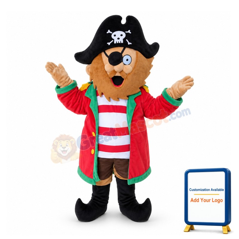 Surprised Captain Pirate Mascot Costume 