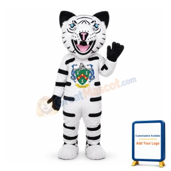 Howling White Tiger Mascot Adult Costume