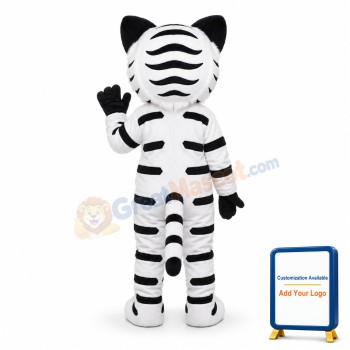 Howling White Tiger Mascot Adult Costume