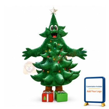 Deluxe Cartoon Christmas Tree Lightweight Mascot Adult Costume