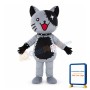 Cute Cartoon Gray Beggar Cat Mascot Adult Costume