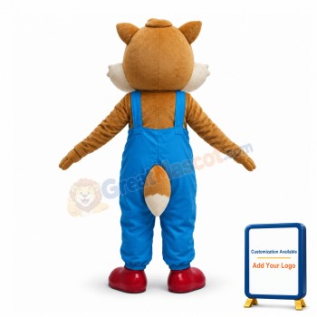 Cute Squirrel In Overalls Mascot Costume