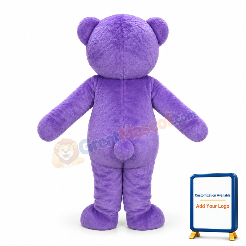 Purple Teddy Bear Mascot Adult Costume