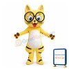Lovely Yellow Cat With Glasses Mascot Costume