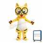 Lovely Yellow Cat With Glasses Mascot Costume