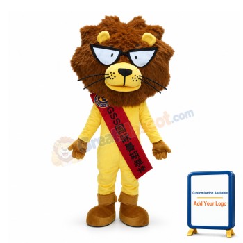 Advertising Cartoon Yellow Lion Mascot Costume