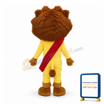Advertising Cartoon Yellow Lion Mascot Costume