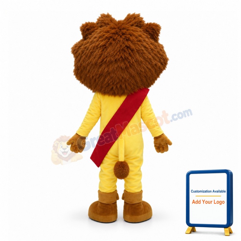 Advertising Cartoon Yellow Lion Mascot Costume