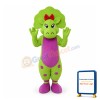 Outgoing Baby Bop the Bright Green Triceratops Mascot Costume