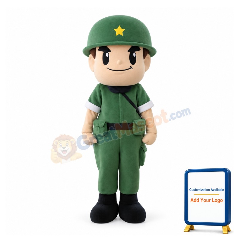 Green Soldier Mascot Costume