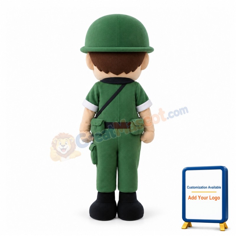 Green Soldier Mascot Costume