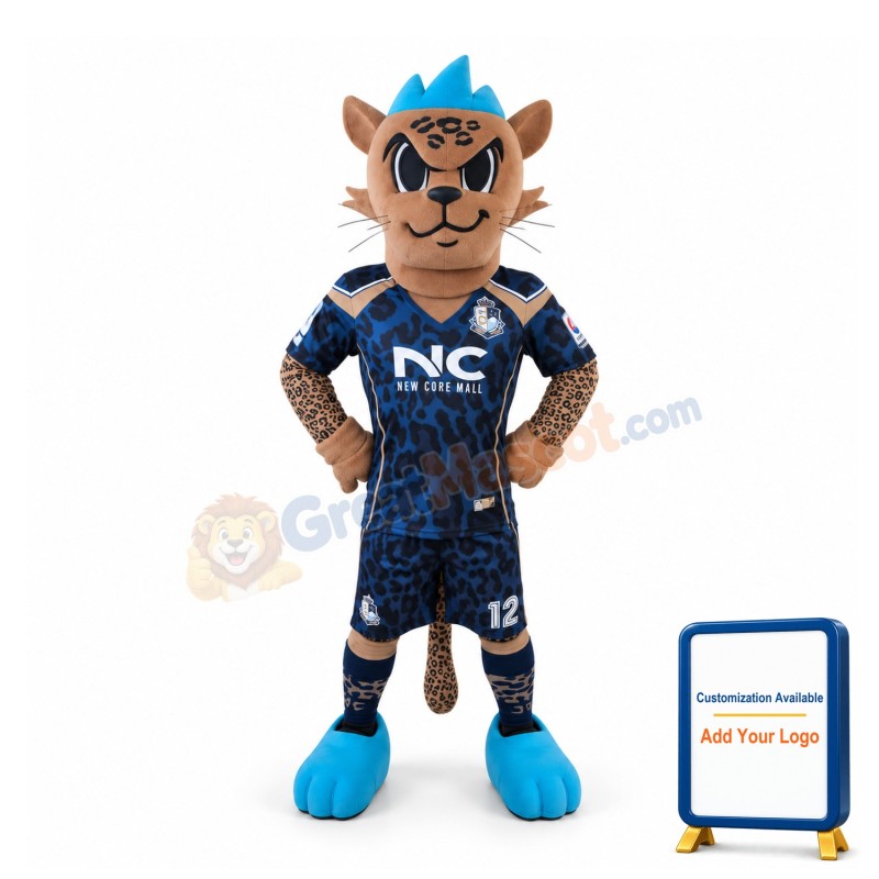 Football Cheetah Mascot Adult Costume