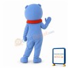 Cartoon Double Pupil Blue Cat Mascot Adult Costume