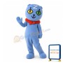 Cartoon Double Pupil Blue Cat Mascot Adult Costume