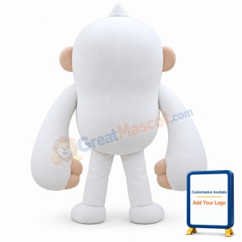 Angry White Gorilla Cartoon Mascot Adult Costume