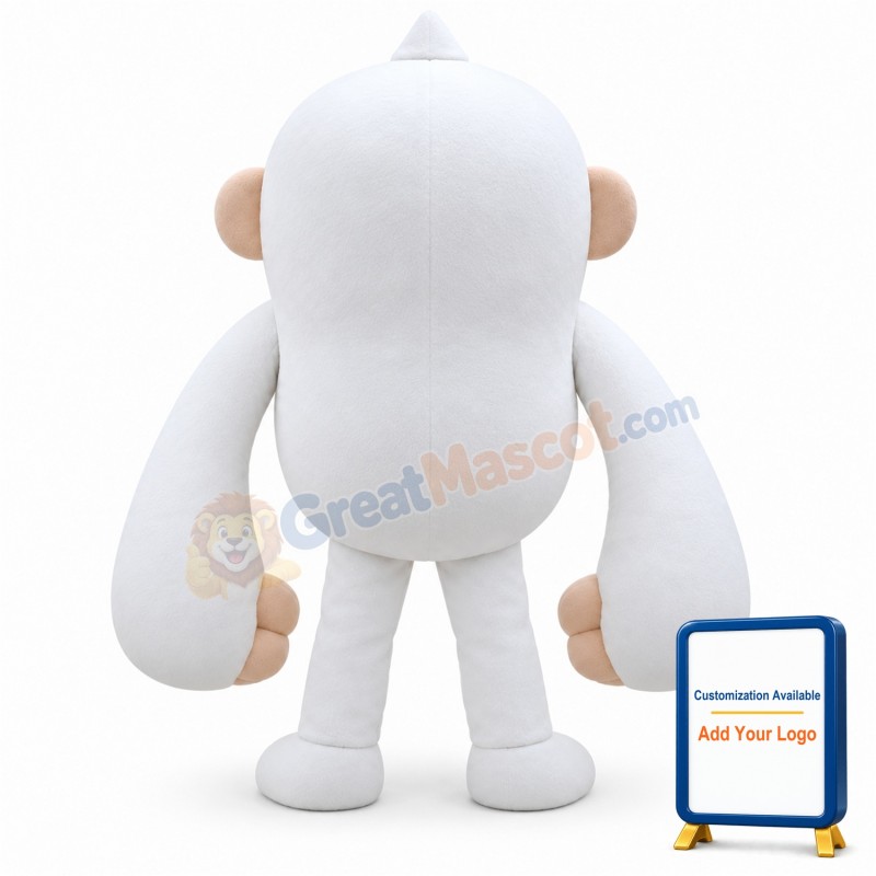 Angry White Gorilla Cartoon Mascot Adult Costume