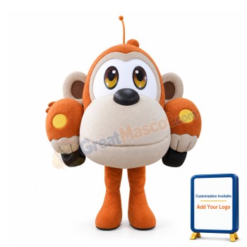 Adult Cartoon Monkey Head Mascot Costume