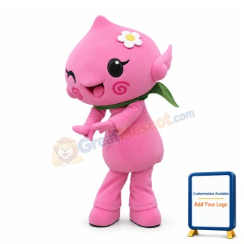 Cute Pink Peach Girl Mascot Costume