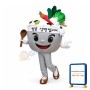 Cartoon Korean Meals In The Grey Bowl Mascot Costume