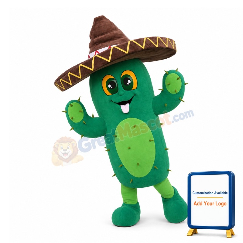 Cartoon Mexican Cactus Mascot Adult Costume
