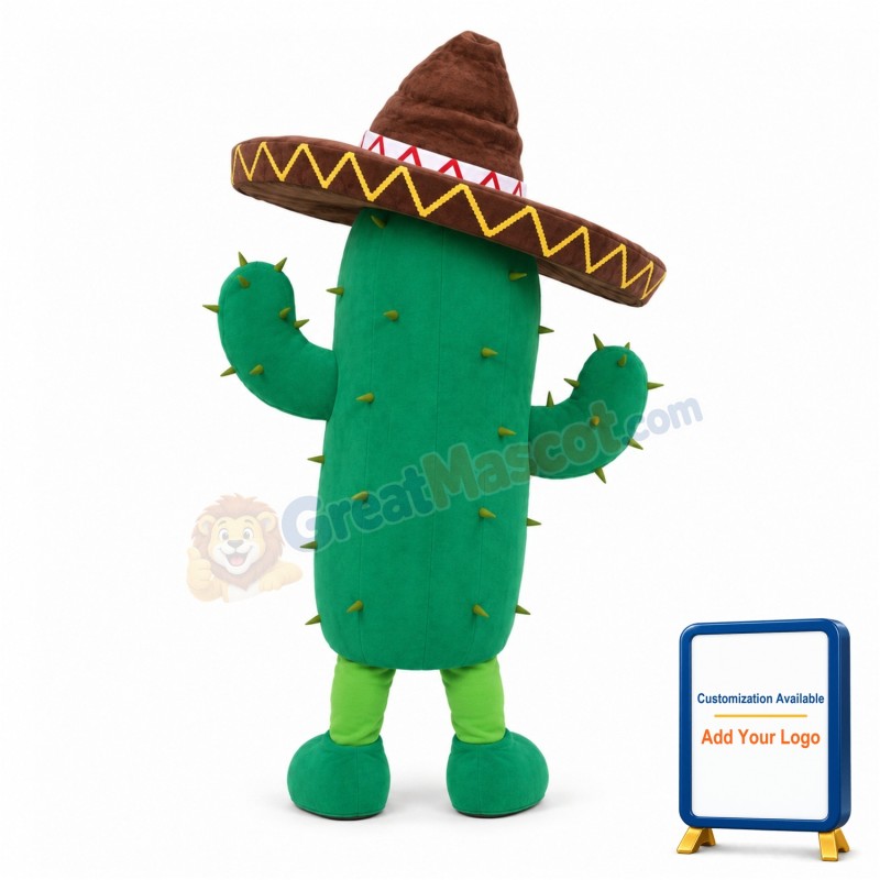 Cartoon Mexican Cactus Mascot Adult Costume
