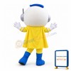 Smiling Cartoon Telemarketer Boy Mascot Adult Costume