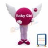 Cartoon Pinky Girl With Wings Mascot Adult Costume