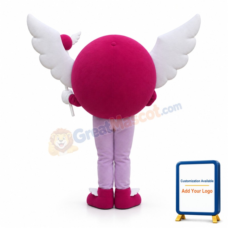 Cartoon Pinky Girl With Wings Mascot Adult Costume