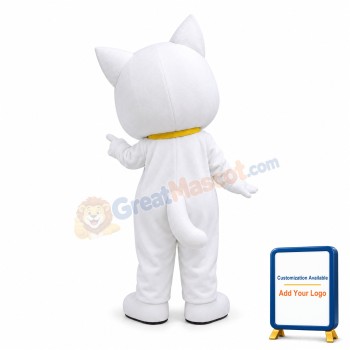 Cartoon White Dog Mascot Adult Costume