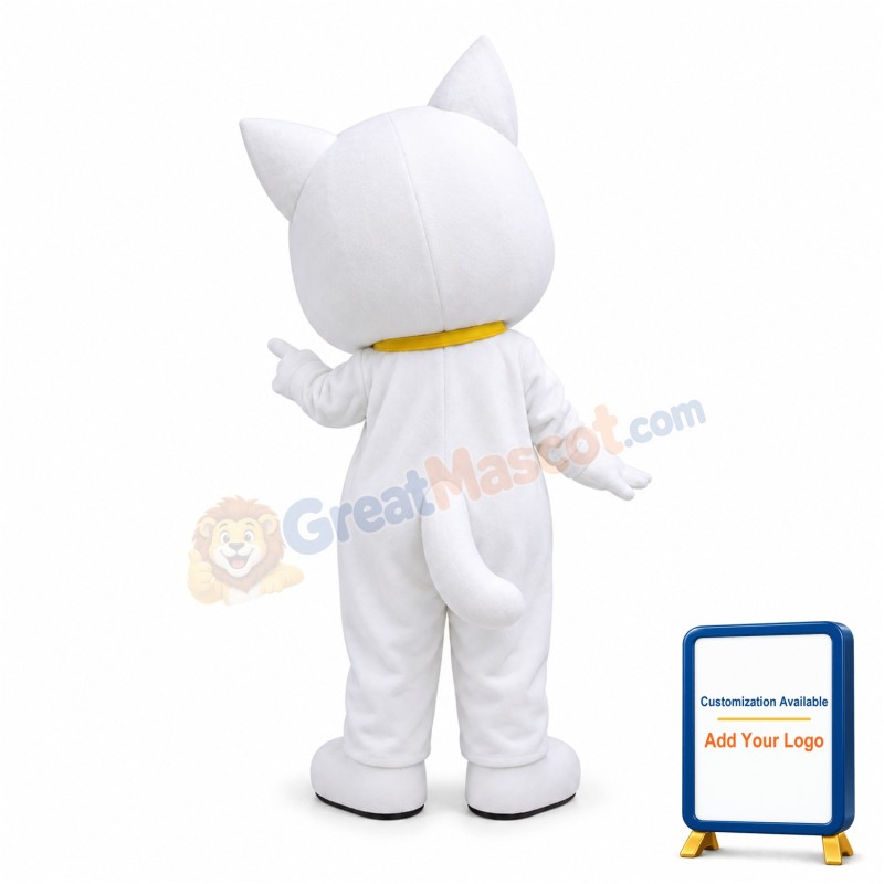 Cartoon White Dog Mascot Adult Costume
