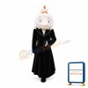 Lady Wearing White Chicken Hat Mascot Costume
