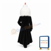 Lady Wearing White Chicken Hat Mascot Costume