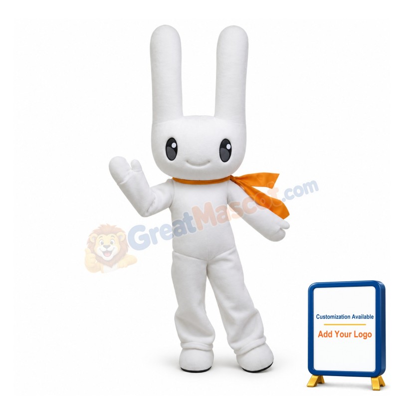 Cartoon White Rabbit Mascot Adult Costume