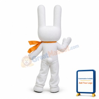 Cartoon White Rabbit Mascot Adult Costume