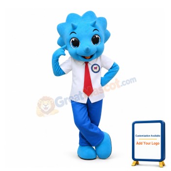Student Blue Triceratops Mascot Adult Costume