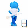 Student Blue Triceratops Mascot Adult Costume