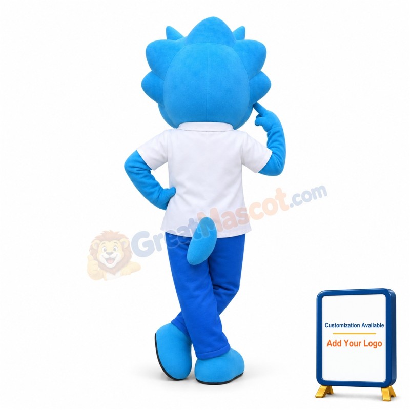 Student Blue Triceratops Mascot Adult Costume